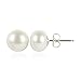 Sterling Silver Stud Earrings with Elegant Freshwater Cultured Button Pearls, Pearls from 5-12 mm, Gift Box Included with Earrings