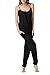 Linsery Women's Summer Black Spaghetti Strap Backless Home Wear Outfits Overalls,Black-1747,Medium