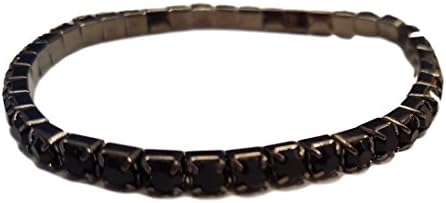 Wholesale Imports Clear Rhinestone Stretch Bracelet (1RowBlack)