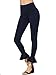 SweatyRocks Women's High Waist Skinny Ruffle Hem Long Leggings Workout Yoga Pant (Medium, Navy)