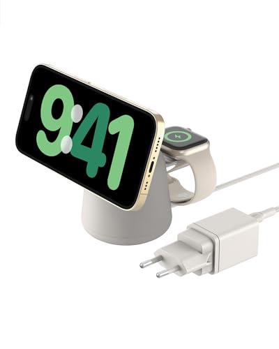 Belkin BoostCharge Pro Kabelloses Ladegerät 2-in-1 mit Qi2, 15 W – Beige