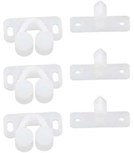 Uxcell 5Pcs Plastic Friction Catch For Cabinet Doors – Non-Adjustable ABS White 1.26" X 1.14"