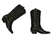 MVE Shoes Women's Western Cowboy Pointed Toe Knee High Pull On Tabs Boots Black 7.5