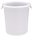 Rubbermaid Commercial Products Plastic Round Food Storage Container with Bail Handle, 4 Quart, White, High Temperature Range Food Organization/Storage for Wet/Dry Food in Kitchen/Restaurants/Cafeteria