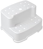 Tenby Living Extra-Wide, Extra-Tall Jumbo Step Stool with Removable Non-Slip Caps and Rubber Grips, Gray
