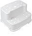 Tenby Living Extra-Wide, Extra-Tall Jumbo Step Stool with Removable Non-Slip Caps and Rubber Grips, Gray