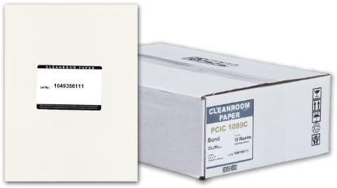 Purus PCIC 1099C Cream Non-Latex Clean Image Cleanroom #22 Paper, 11" Length x 8.5" Width (Case of 2500 sheets)