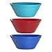 Newport 10-inch Plastic Salad and Snack Bowls | set of 6 in 3 Basic Colors