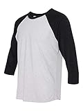 Next Level Unisex Triblend 3/4-Sleeve Raglan Tee M Vin Bk/ Hthr Wht