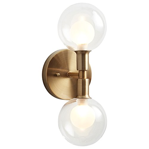 Amazon Brand Rivet MidCentury Modern Double Glass Globe Wall Sconce