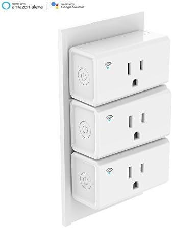 FSMART Smart Mini Wifi Outlet Plug, Wireless Plug in Remote Control Hub Timer Switch Works with Alexa and Google Home (HA-THREE-PACK)