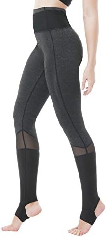 Feeker Women's High Waist Yoga Capri Pants, Black Cotton Mesh Workout Capri Leggings, Tights For Gym, Running, Yoga