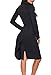 Dokotoo Womens Fashion Ladies Vintage Elegant Formal Tie High Neck Long Sleeve High Waist Peplum Bodycon Pencil Midi Party Dresses Under 20 Black Large