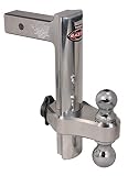 Trimax TRZ12AL 12" Premium Aluminum Adjustable Hitch with Dual Hitch Ball and T3 Receiver Lock