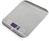 HomeFashion Digital Kitchen Scales 5kg 1g Stainless Steel Platform Backlit LCD view 2