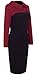 HOMEYEE® Women's Retro Chic Colorblock Lapel Career Tunic Dress B238 (L, Red)