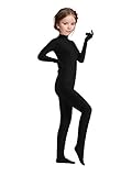 Sheface Kids Catsuit Spandex Child Zentai Unitard Bodysuits (Medium, Black)