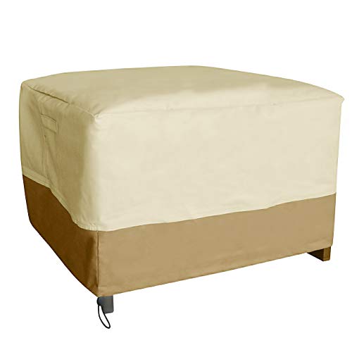 Vanteriam Square Patio Ottoman/Footrest/Side Table Cover-Durable and Waterproof Outdoor Furniture Cover, Size 29''(L) x 29''(W) x 18''(H)