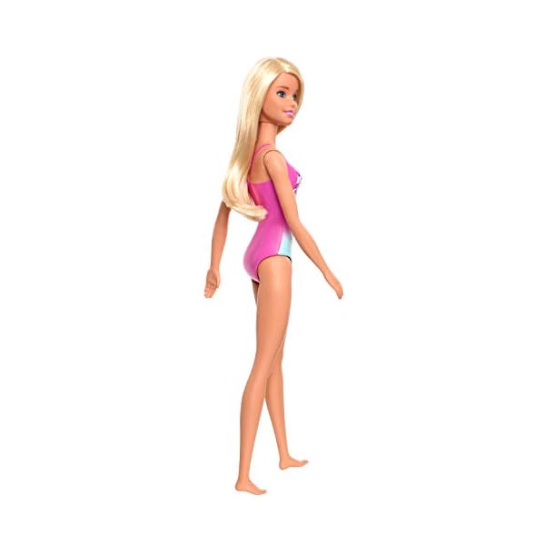 Barbie GHW37 - Beach Puppe mit Badeanzug im Blumenmuster, Spielzeug ab 3 Jahren – Bild 6