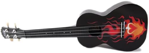 Korala Explore Black Flame Polycarbonate Concert Ukulele