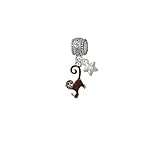 Hanging Monkey Congratulations Charm Bead with Star