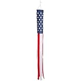 Zcutt Home Goods 60-inch American Flag Windsock. Full-Length (5 Feet) Stars and Stripes Windsocks - Includes Hanging Clip.