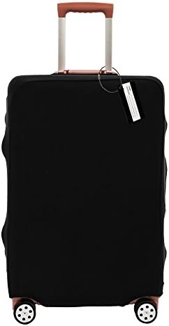 XMBHome Luggage Cover Protector Suitcase Protective with Travel Luggage Tag (S(18-21 inch luggage), Black)