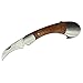 HANZIUP Folding Mushroom Knife with Neoprene Pouch Solid Wood Handle and Foldable Cleaning Brush