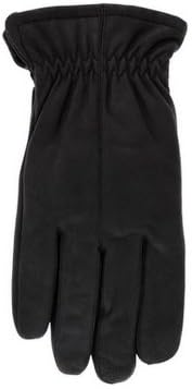 Men's 'Jackaroo' Sheepskin Leather Gloves with Fleece Lining By Grandoe (9.5-10 (L), Black Well Worn)