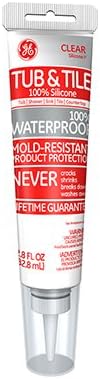 GE Silicone GE360 2.8 Oz Clear Silicone Tub & Tile Caulking