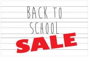 Count of 25 New Medium Back To School Sale Sign Cards 7â€H x 11"W