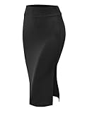 CTC WB937 Womens Double Side Slit Pencil Skirt S BLACK