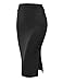 CTC WB937 Womens Double Side Slit Pencil Skirt S BLACK