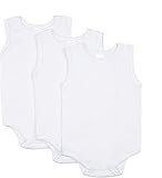 Big Oshi Unisex-Baby White Three Pack Sleeveless Bodysuit