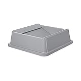 Rubbermaid Commercial FG266400GRAY HIPS Untouchable Square Trash Can Swing Top, 20-1/8-inch, Gray