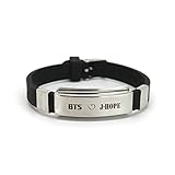 Fanstown BTS Kpop stainless steel Silicon Wristband anti-rust and water prove with lomo cards