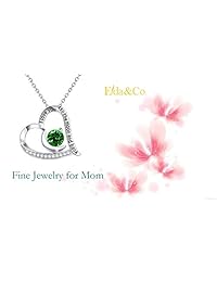 Fine Jewelry Green Emerald Yellow Citrine Necklaces Birthday Gifts For Women ?? I Love you to the Moon and Back ?? Anniversary Gifts Sterling Silver