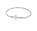 WIZARDPINS Sideways Cross Sterling Silver 925 Bangle Bracelet