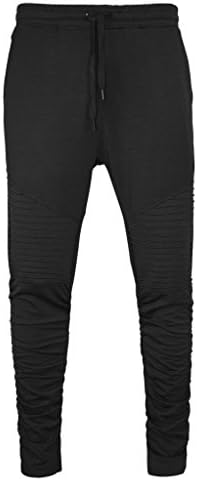 Mens Casual Cotton Jogger Pants (3XL, SAJG10_Black)
