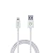 Mengo MG100 MFI Braided Tangle-Free Lightning to USB Cable, 2M - Retail Packaging - White
