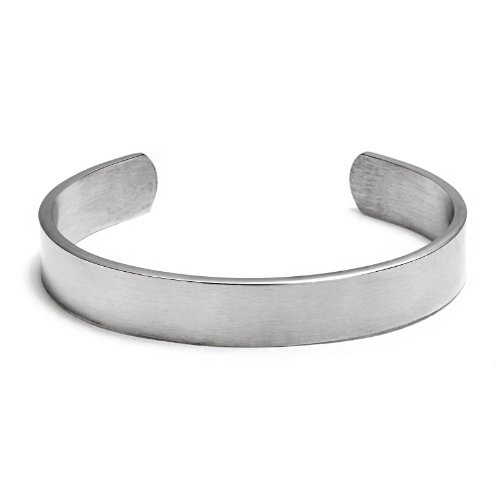 Chisel Brushed Stainless Steel Cuff Bangle Bracelet