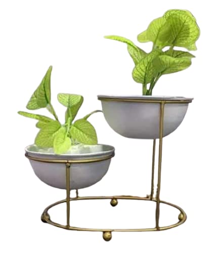 SK Decor Plant Pot with Iron Stand - Durable, Rust Free, Suitable for Indoor, Outdoor Plants