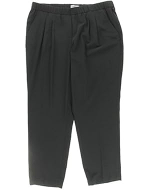 Womens Plus Straight Leg Pleated Casual Pants