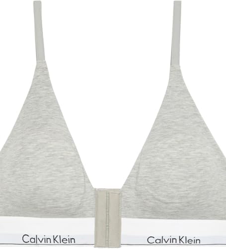 Damen Bralette Lightly Lined Triangle Tiefer Ausschnitt, Grau (Grey Heather), S