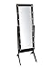 eHomeProducts Espresso Brown Finish LED Lights Wooden Cheval Bedroom Floor Mirror Stand Hollywood Makeup Mirror