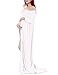 Saslax Maternity Split Front Cotton Maternity Gown Maxi Dress for Photos Shoot 99white Large