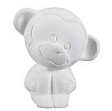 Creative Hobbies Tiny Tot Cute Monkey, Case of 6, 3.5 Inch Tall, Unfinished Ceramic Bisque, with How to Paint Your Own Pottery Booklet