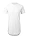 JD Apparel Mens Hipster Hip Hop T-shirt With Side Zipper Trim S White