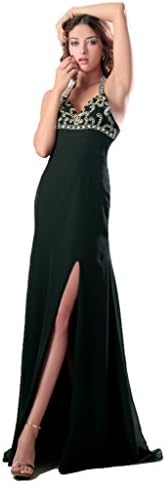 Yang Zhengmei Design Silk Chiffon Halter Backless Prom Dresses Gaeen 16