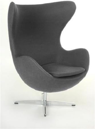 Vetrostyle Egg Chair, Egg Armchair, Cahmere, Midcenture style, Black, Replica (Ligth grey)